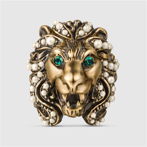 gucci fashion rings lion